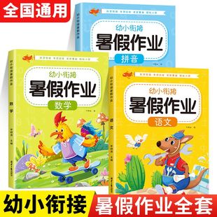 幼小衔接暑假作业语文数学拼音幼儿园升一年级必备暑期专项练习题  幼儿学前班10 20 50 100幼儿园中大班算数本教材全套每日一练