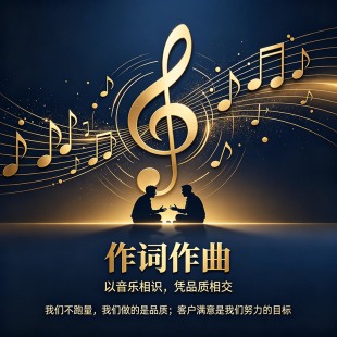 高质量作词作曲编曲伴奏游戏配乐原创企业校歌个人专辑定制音乐