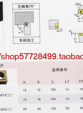 冲五钻/数控车刀杆/螺钉式外圆车刀/主偏角75度 SSBCL1616H09