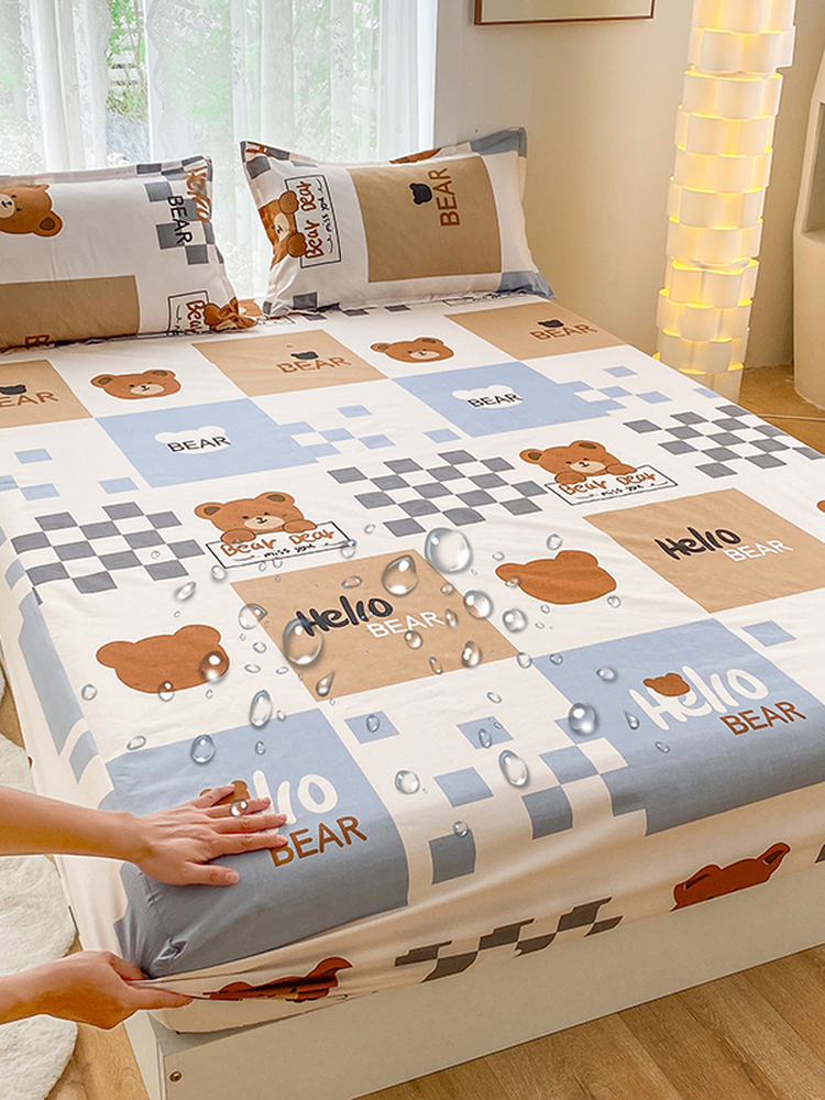 防水床笠单件1.0米儿童卡通隔尿床罩可洗防尘套床垫保护罩135x190