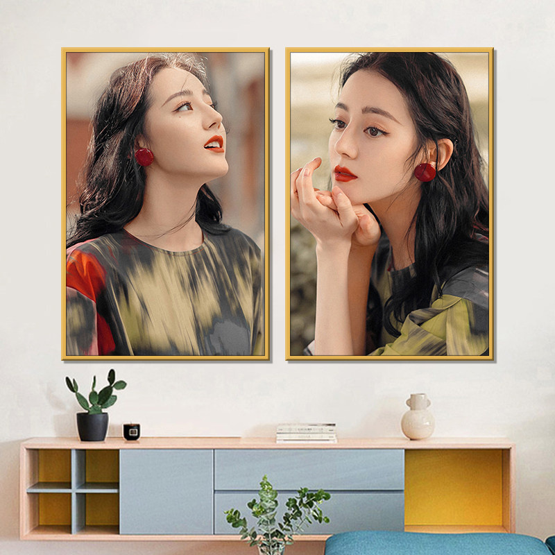 明星人物迪丽热巴diy数字油彩画手工填充涂色手绘礼物丙烯装饰画