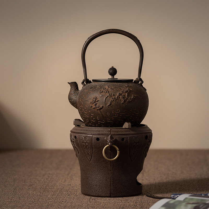 围炉煮茶铁壶煮茶壶专用碳火炉电陶炉器具老式铸铁茶壶烧水壶泡茶