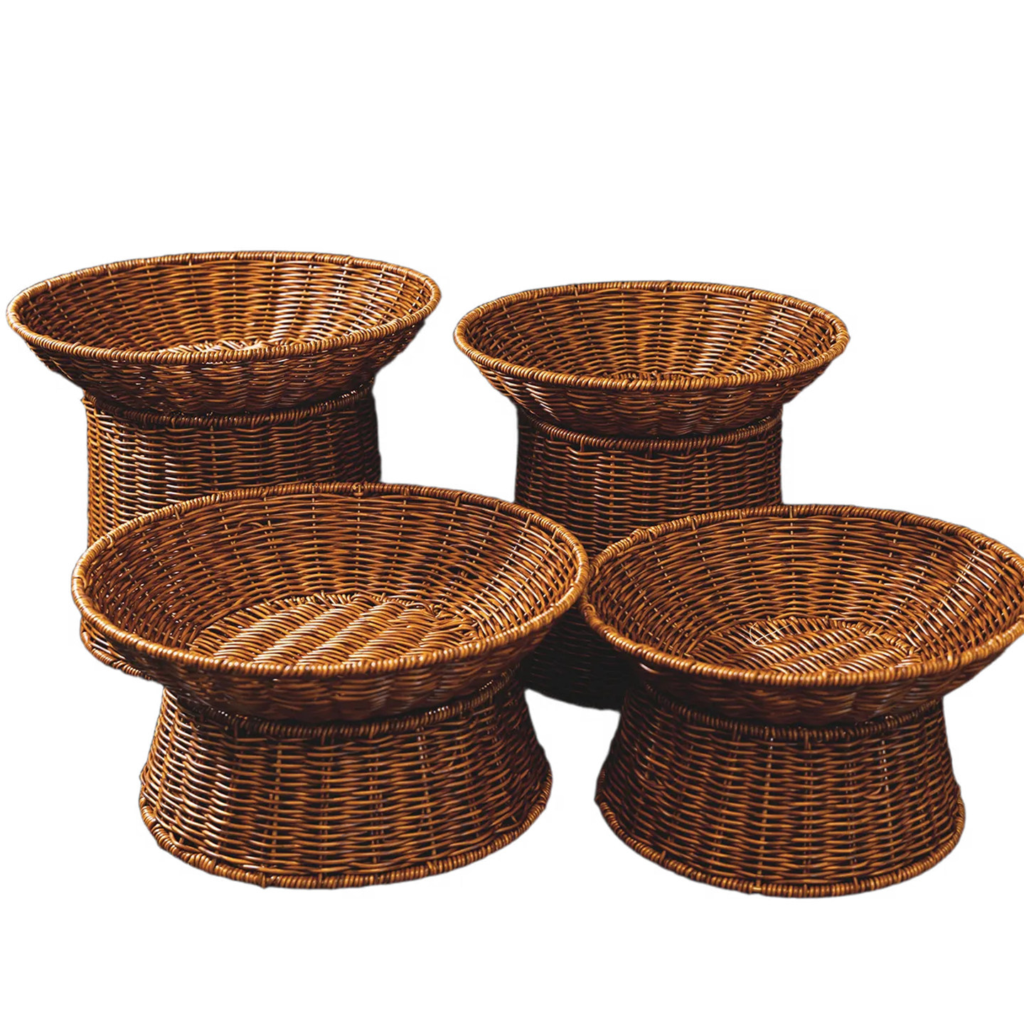 仿藤塑料编织明档蔬菜菜品展示筐