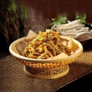 竹编圆形高脚盘子簸箕托盘特色小吃馒头筐点心篮茶盘农家山庄餐具