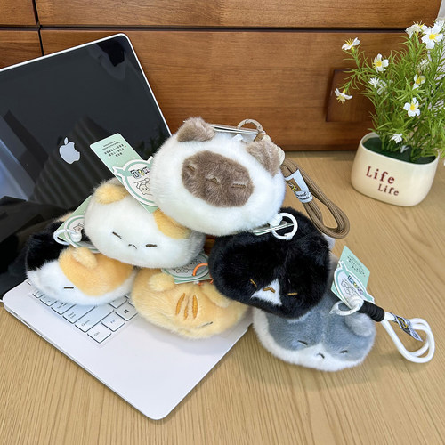 软萌趴款小猫毛绒公仔挂件可爱猫咪桌伴玩偶女孩背包钥匙扣小礼物