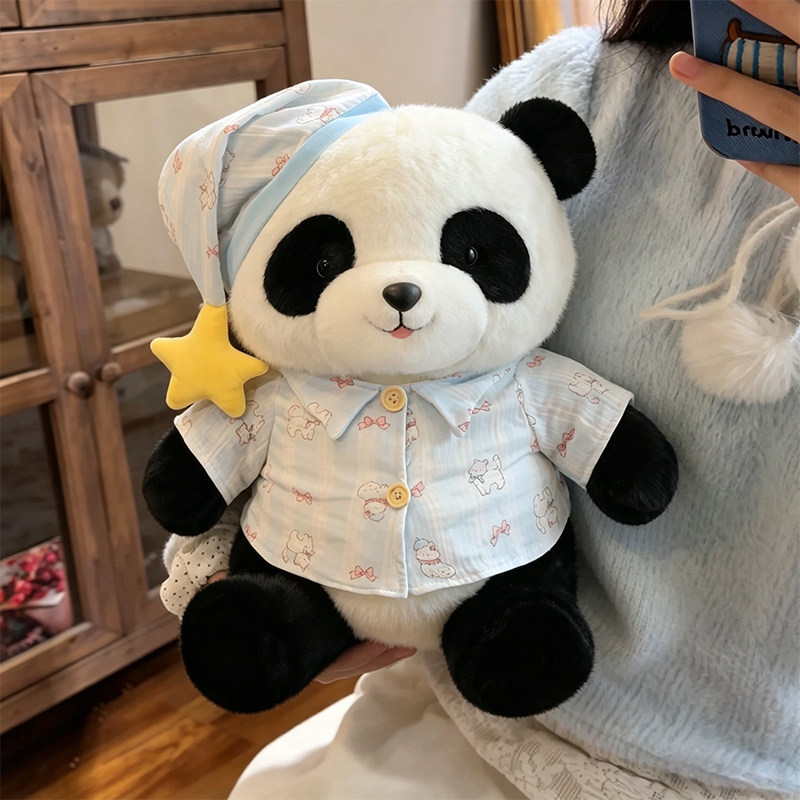 可爱睡衣熊猫公仔儿童床上搂抱陪伴布娃娃女孩生日礼物抱抱熊抱枕