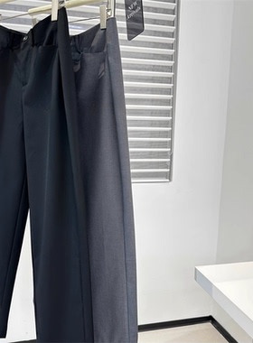 现货】vocal~吸睛率100！2026春夏薄款灰色休闲西装裤高腰直筒裤