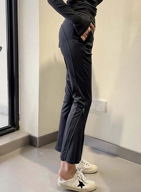 【现货封神穿搭】高级设计感弹力直筒裤26新款黑色显瘦九分烟管裤