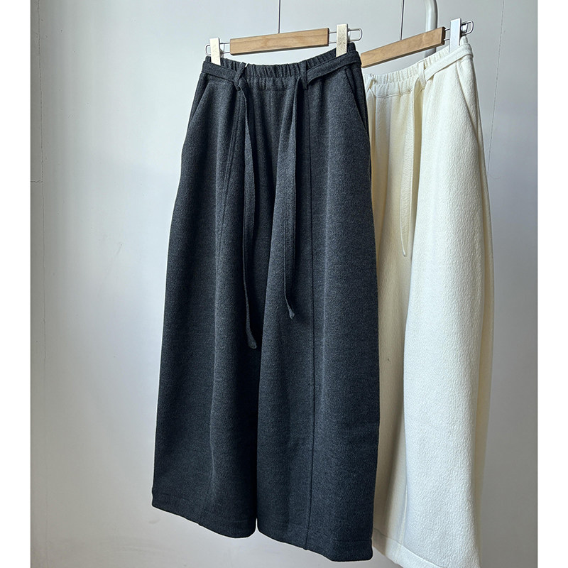 松弛感深灰色松紧腰加绒阔腿休闲裤女冬季新款保暖厚款百搭直筒裤,女装/女士精品,卫裤,淘宝优惠券,粉丝福利购,淘宝优惠卷