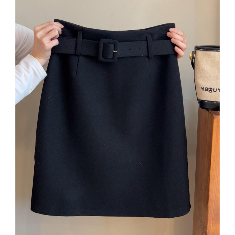 闭眼入系列！气质灰色高腰毛呢半身裙女冬季新款通勤百搭直筒裙子,女装/女士精品,大码半身裙,淘宝优惠券,粉丝福利购,淘宝优惠卷