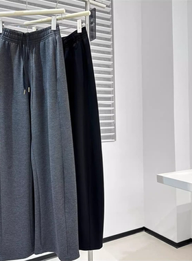 现货】一穿一个不吱声！2026秋冬空气层弯刀裤垂感阔腿香蕉运动裤