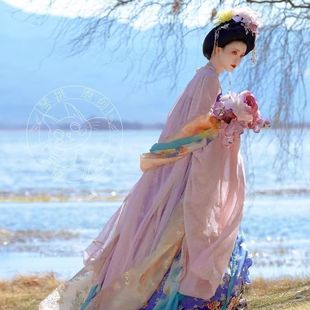 琴挑五代【花月夜】晚唐簪花仕女图复原大袖衫