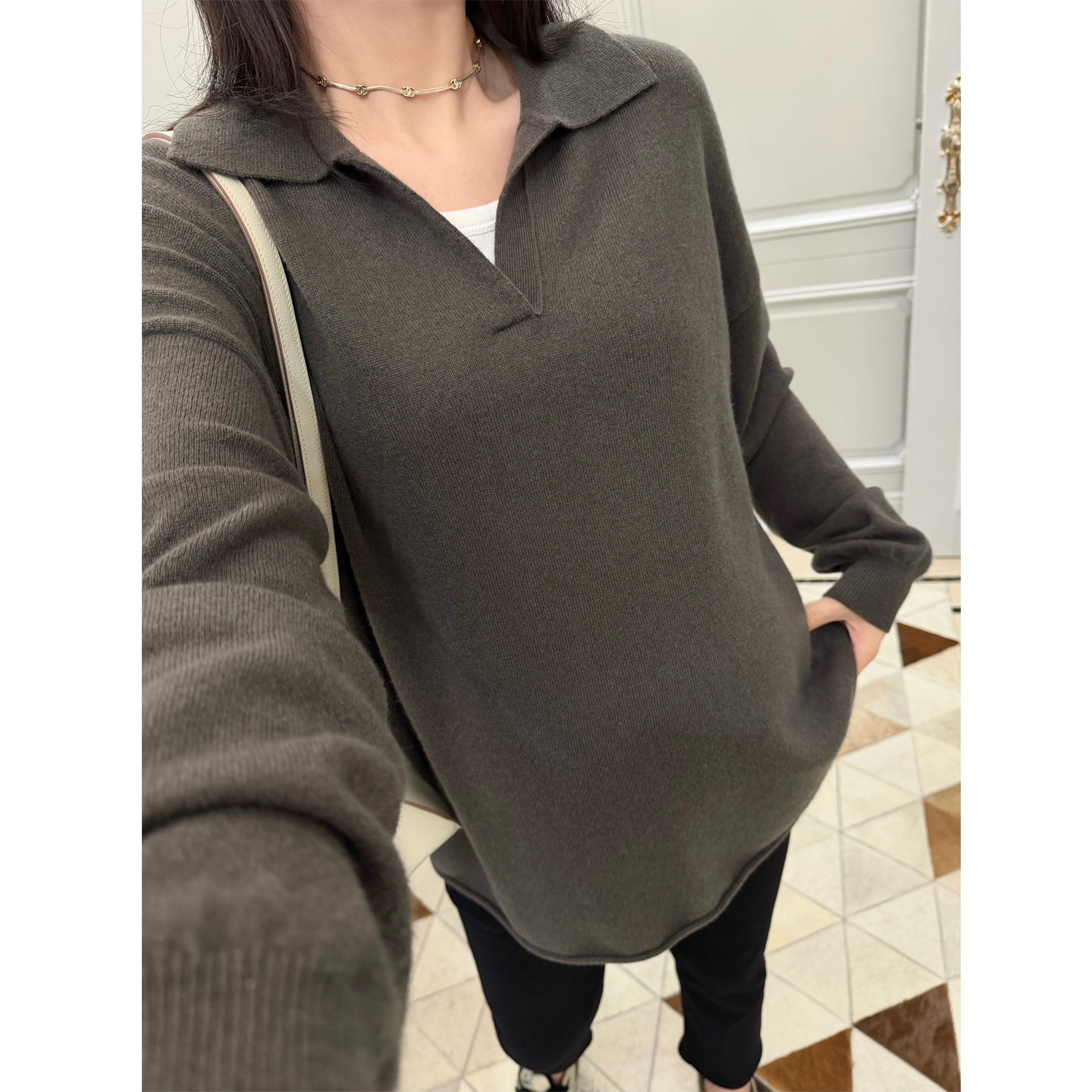 leomami孕妇装羊毛混纺针织衫