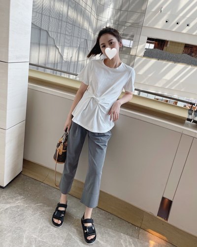 leomami孕妇裤子夏季时尚托腹