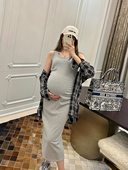 内搭吊带连衣裙气质修身 夏季 孕妇装 显瘦背心打底长裙 LeoMami