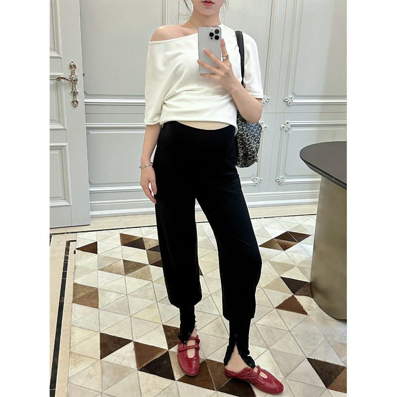 LeoMami孕妇装夏款设计感开叉束脚裤高腰薄款时尚减龄休闲哈伦裤,孕妇装/孕产妇用品/营养,孕妇休闲裤,淘宝优惠券,粉丝福利购,淘宝优惠卷