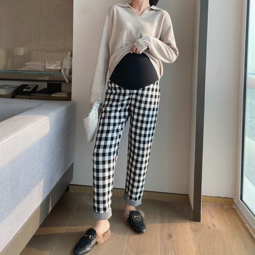 LeoMami孕妇裤子时尚洋气直筒