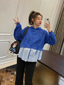 衬衫 春秋时尚 孕妇装 拼接设计感卫衣减龄气质上衣辣妈 LeoMami