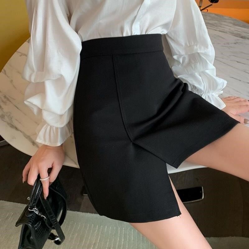 2020季新款纯色不规则半身裙女高腰显瘦a字裙韩版百搭包臀短裙在类目 女装/女士精品, 半身裙中 - 来自Buy2taobao.com提供专业的淘宝代购服务