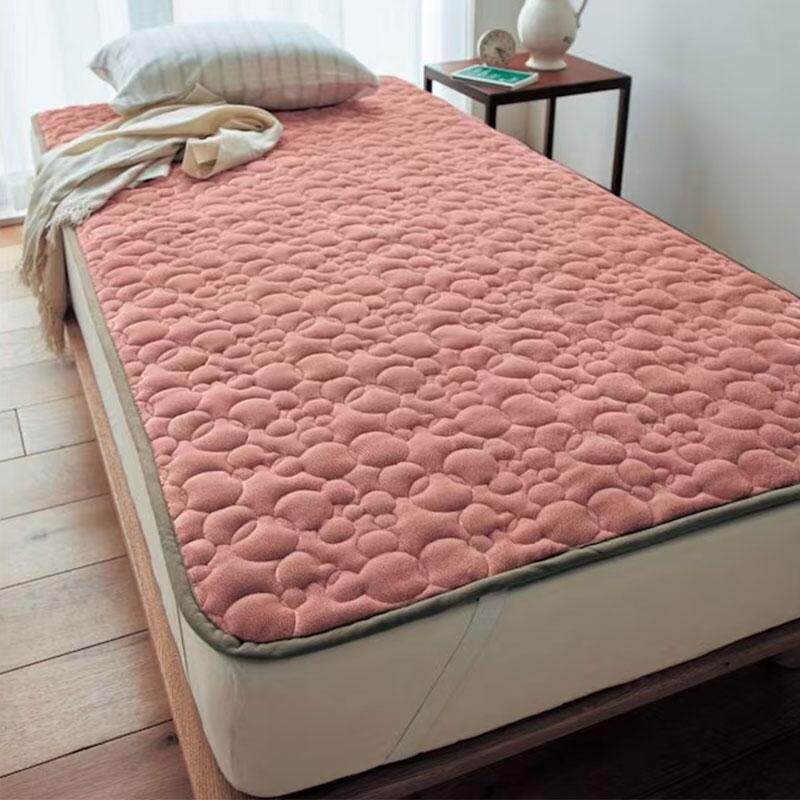 外贸尾单绗缝夹棉绒床垫床盖单件秋冬保暖柔软不凉床单床垫保护垫