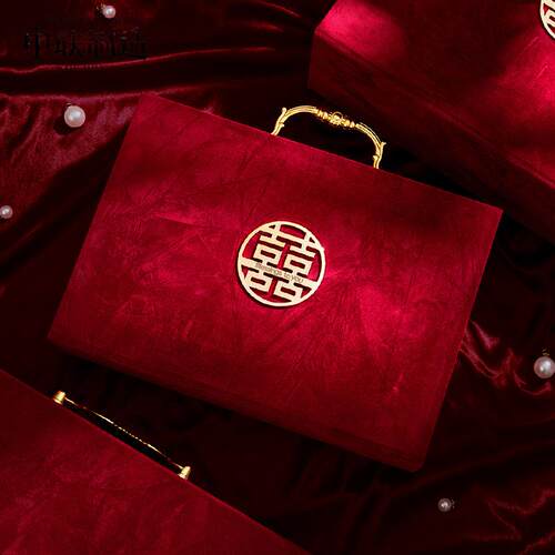 彩礼钱盒子结婚聘礼盒装现金10万