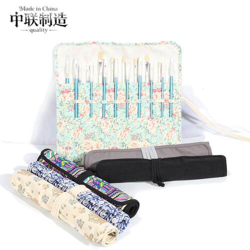 帆布包边大容量画笔整理包水粉