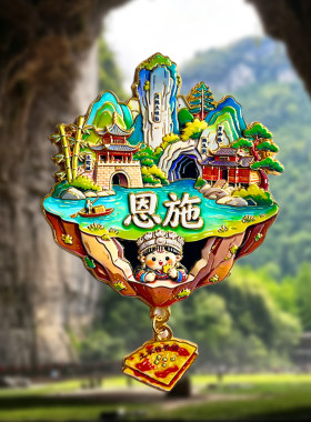 恩施旅游文创冰箱贴大峡谷女儿城土司城腾龙洞地心谷梭布垭石林