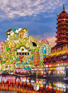 湖州旅游风景文创冰箱贴太湖古镇