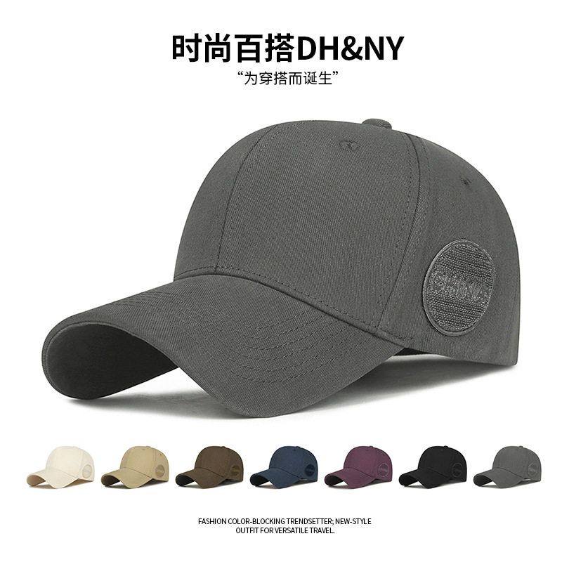 春秋季新款魔术贴简约硬顶多色棒球帽子弯檐显脸小潮流遮阳鸭舌帽