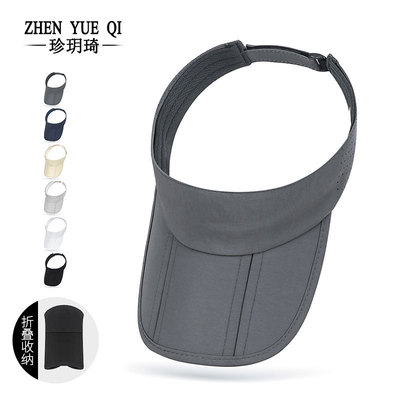 夏可折叠吸湿透气弯檐速干空顶帽