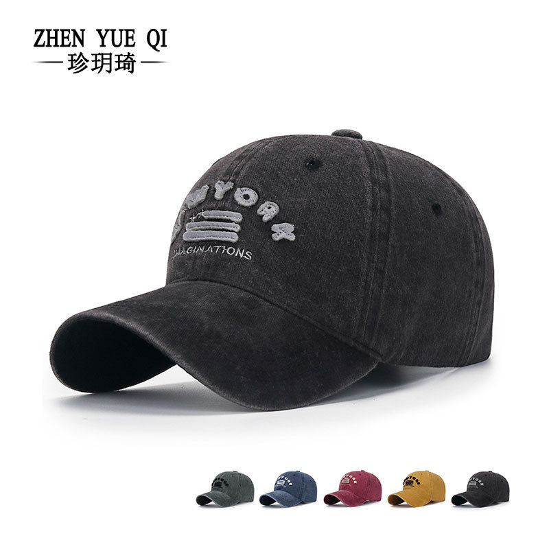 休闲棒球帽鸭舌帽男做旧水洗时尚