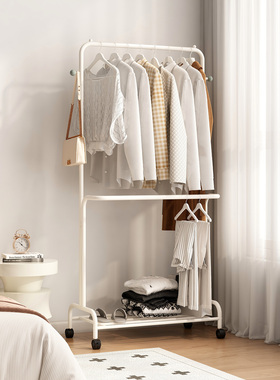 可移动挂衣架卧室落地多功能家用衣帽架新款室内不占空间的挂衣架