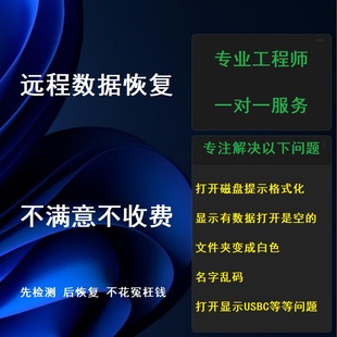 化显示有文件打开提示文件夹为空远程 U盘内存卡数据恢复提示格式