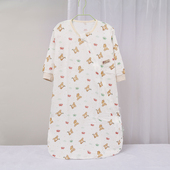 婴儿睡袋夏季 两层纱布泡泡纱宝宝纯棉空调房一体睡衣防踢被 薄款