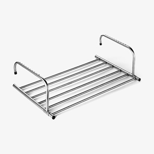 挂防盗窗上的晾衣架不锈钢窗外阳台晾晒架窗台Q晒鞋架折叠室内窗