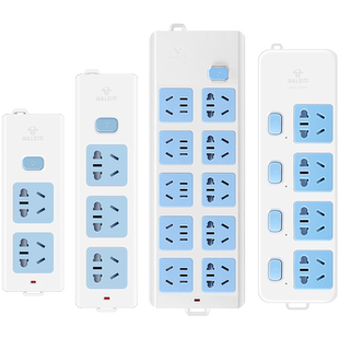 公牛无线插排不带线插板家用电源插座独立开关多孔小插线板单排插
