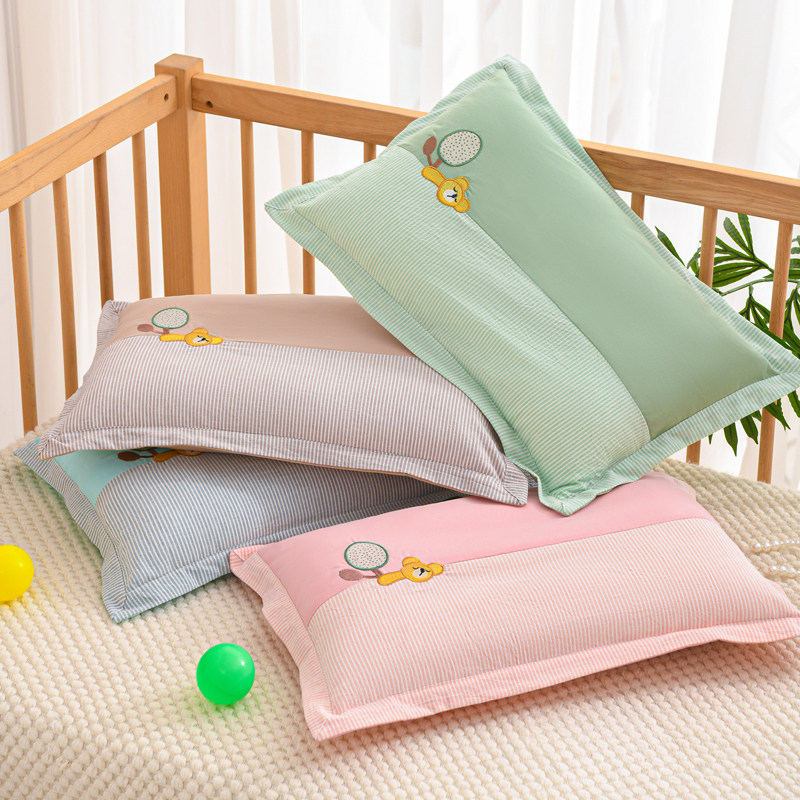 儿童全棉枕头套纯棉幼儿园专用学生午睡枕护颈椎助睡眠荞麦壳枕芯