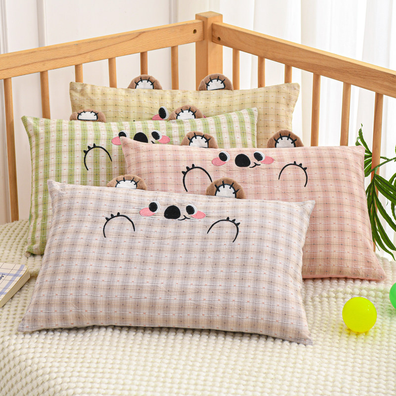 儿童全棉枕头纯棉幼儿园专用午睡学生宿舍护颈椎助睡眠荞麦枕芯套