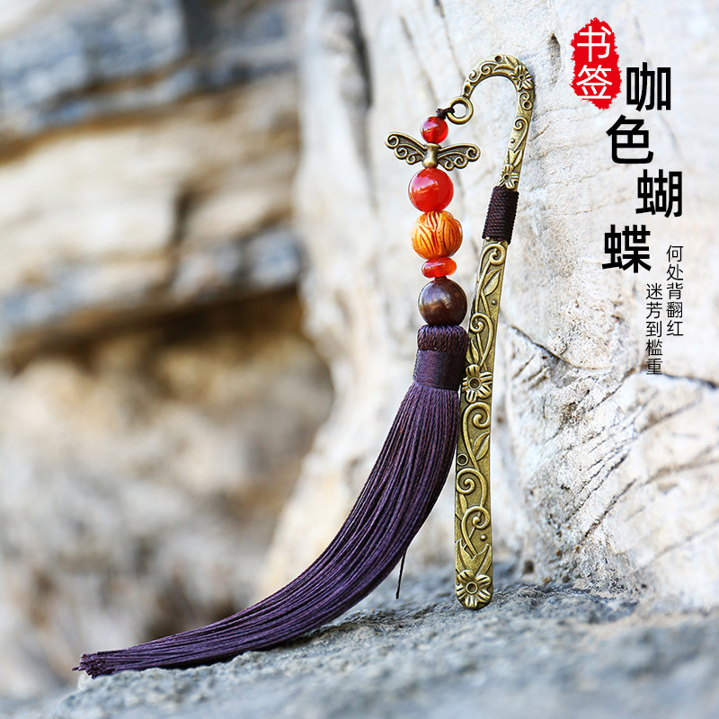 Chinese style classical tassels Vintage Style literature girl student originality gift Intrigue Bronze Metal bookmarkin the Electronic Dictionary/Electronic paper book/Stationery , The paper book , Bookmarks  category - from Buy2taobao.com to provide professional Taobao agent buy service