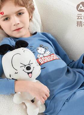 巴布豆男童纯棉秋衣秋裤保暖套装