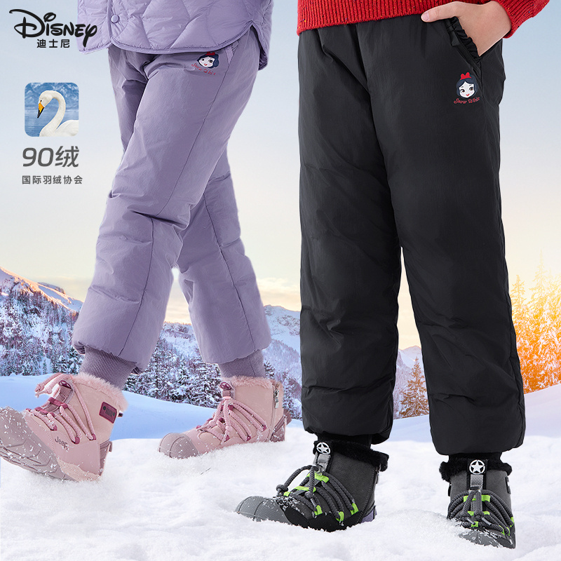 迪士尼女童羽绒裤加厚白鸭绒