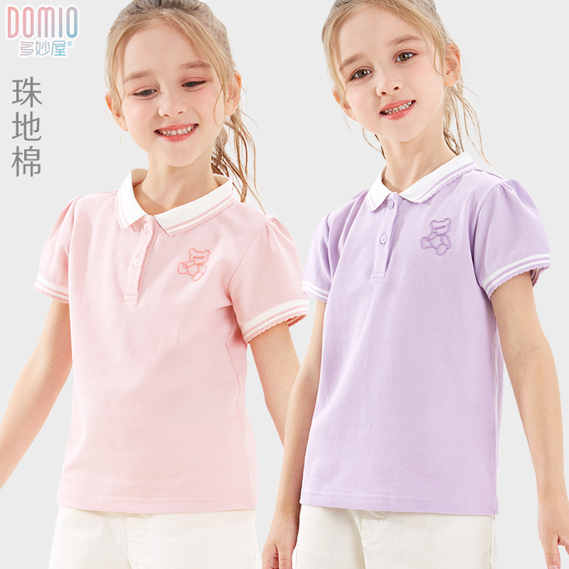 女童短袖polo衫洋气打底衫夏