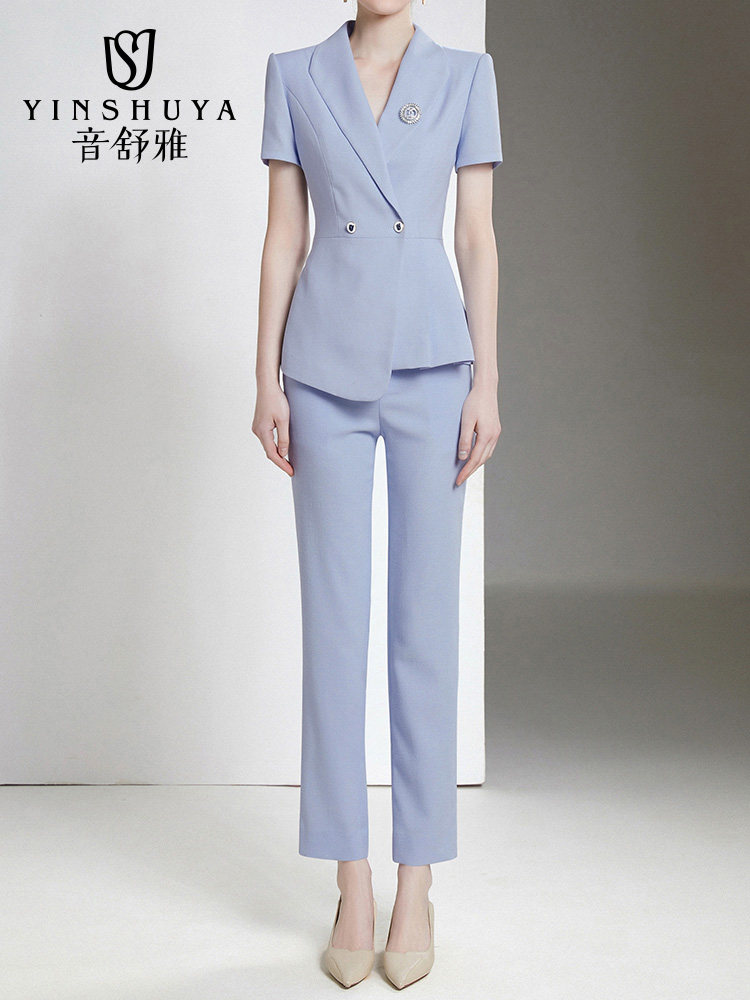 PROFESSIONAL ATTIRE WOMENS SUMMER SUIT FASHION TEMPERAMENT PROFESSIONAL FORMAL WEAR INTERVIEW JEWELRY STORE BEAUTICIAN SUIT S OVERALLS