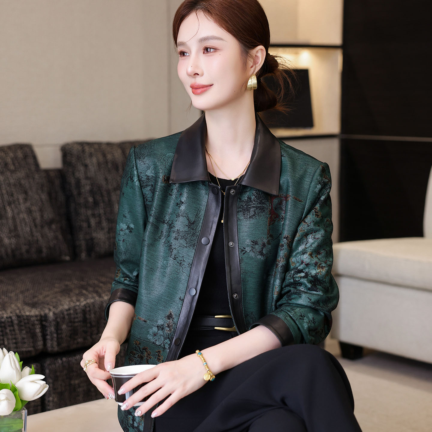 海宁真皮皮衣女2025新款