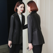 绵羊皮单装 海宁真皮皮衣女2025新款 领中长款 西装 皮草外套 春秋修身