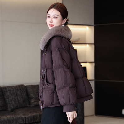 海宁高端短款羽绒服皮草外套