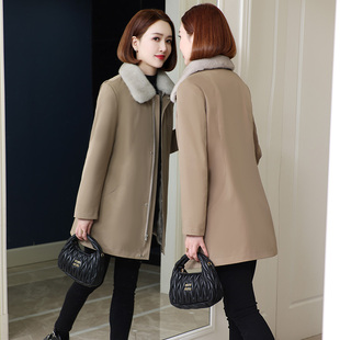 海宁派克服女2025新款 冬尼克服水貂毛内胆可拆卸高端皮草大衣外套