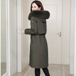 派克服女2025新款冬天爆款妈妈濑兔毛可脱卸内胆长款海宁皮草外套