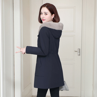 貂皮内胆派克服女2025新款 连帽水貂毛可脱卸海宁皮草大衣外套 冬季
