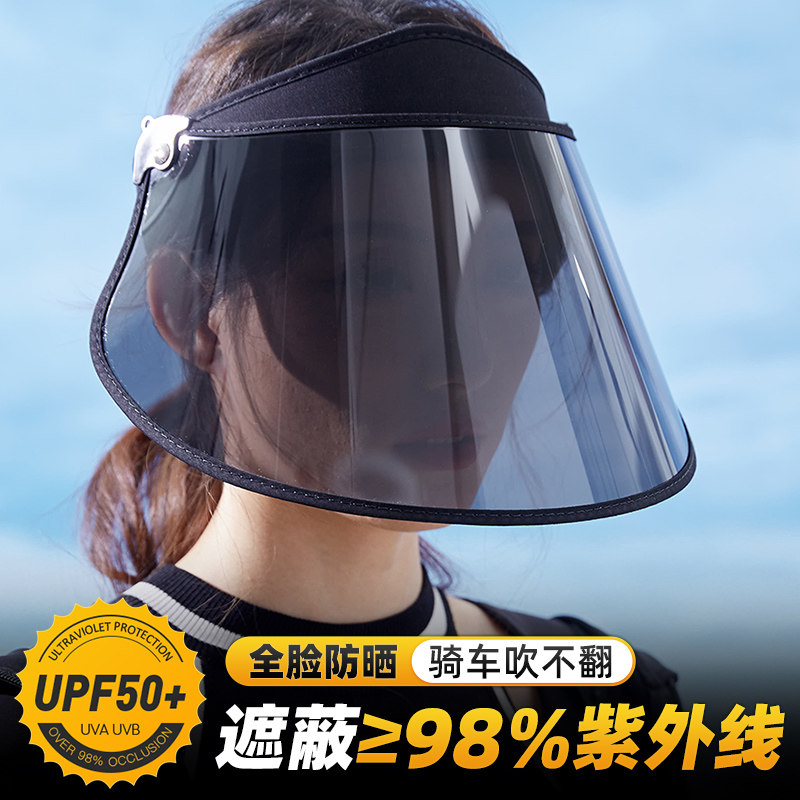 防晒帽女遮阳防紫外线2025新款面罩骑电瓶电动车遮全脸太阳空顶帽